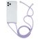 Mobigear Lanyard iPhone 12 Pro Max TPU flexível Capa com cordão - Transparente / Azul / Roxo