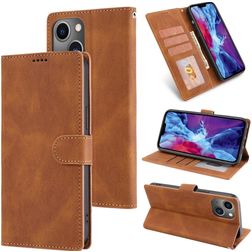 Mobigear Wallet iPhone 14 Capa livro Carteira - Castanho
