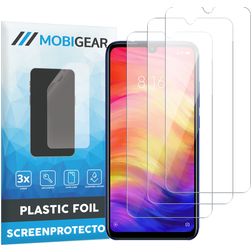 Mobigear Xiaomi Redmi Note 7 Película de ecrã em plástico - Compatível com capas (Pack de 3)