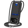 Mobigear Lanyard Card iPhone 18 Pro Silicone Capa com cordão e porta-cartões - Preto