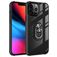 Mobigear Crystal Ring iPhone 14 Pro Max Plástico rígido Capa traseira com anel - Transparente / Preto