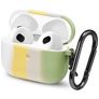 Mobigear Colors Apple AirPods 3 Suojakotelo Joustava Silikoni - Valkoinen / Vihreä / Keltainen