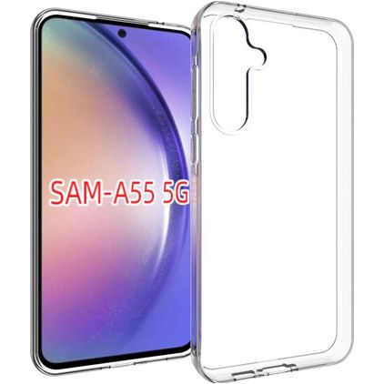 Mobigear Basics Gennemsigtig Samsung Galaxy A55 Fleksibel TPU Bagsidecover - Gennemsigtig