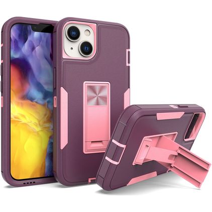 Mobigear Heavy Armor Stand iPhone 14 Plus Hardcase Back cover Antiurto con supporto - Viola