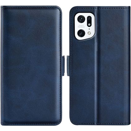 Mobigear Slim Magnet OPPO Find X5 Knížkové pouzdro Peněženka - Tmavě modrá