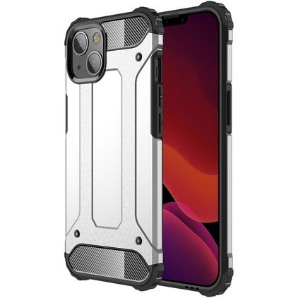 Mobigear Outdoor iPhone 13 Mini Funda Plástico rígido Carcasa Antigolpes - Plateado