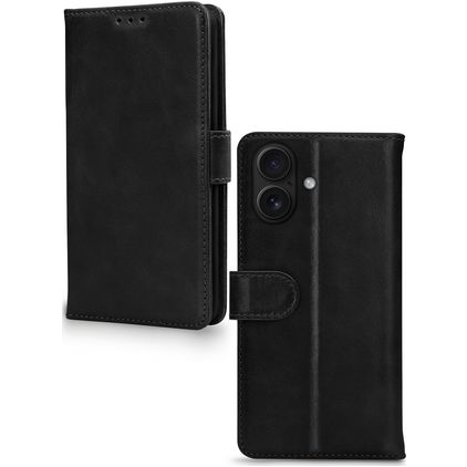 Mobilize Wallet iPhone 17 Ægte læder Pungetui med Seddelrum - Sort