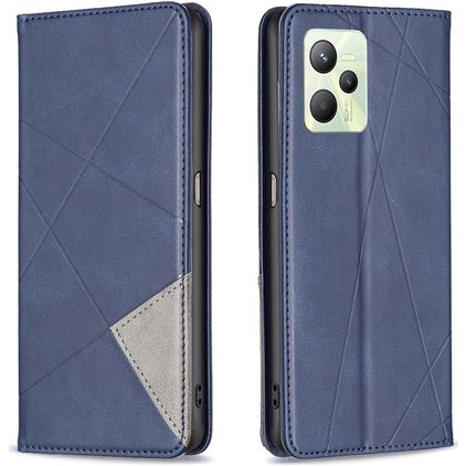 Mobigear Rhombus Slim Realme C35 Wallet case - Blue