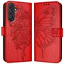 Mobigear Butterfly Samsung Galaxy M55 Cover a libro portafoglio - Rosso