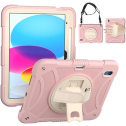 Mobigear SureGrip iPad 11 (2025) Plastica rigida / Silicone Back cover + Portapenna + Tracolla + Supporto - Rosa