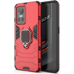 Mobigear Armor Ring Realme GT Neo 3 Hardcase Back cover Antiurto con anello - Rosso