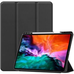 Mobigear Tri-Fold Gel iPad Pro 12,9 tum (2022) TPU / Konstläder Plånboksfodral + Pennhållare - Svart