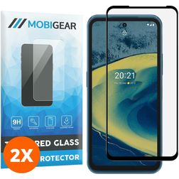 Mobigear Premium Nokia XR20 Vidro temperado Película de ecrã - Compatível com capas - Preto (Pack de 2)