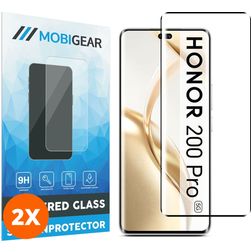 Mobigear Premium HONOR 200 Pro Tempered Glass Screen Protector - Case Friendly - Black (2-Pack)