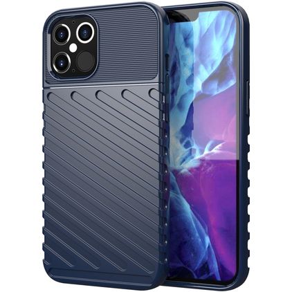 Mobigear Groove iPhone 12 Pro Max Flexibilní TPU Zadní kryt - Modrá