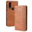 Mobigear Sensation Motorola One Action Wallet case - Cognac