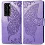 Mobigear Butterfly Huawei P40 Pungetui med Seddelrum - Lilla