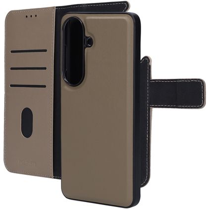Mobiparts Samsung Galaxy S26 Case Genuine Leather Detachable 2-in-1 Wallet Case Wallet - Taupe