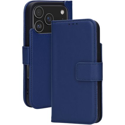 Mobiparts Wallet iPhone 17 Pro MagSafe Ægte læder Pungetui med Seddelrum - Blå
