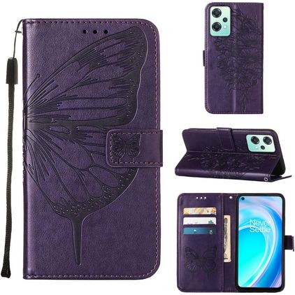 Mobigear Butterfly Realme 9 Pro Wallet case - Purple