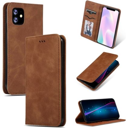 Mobigear Retro Slim iPhone 11 Wallet case - Brown