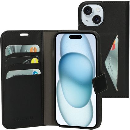 Mobiparts Classic Wallet iPhone 15 Plånboksfodral med sedelfack - Svart