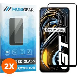 Mobigear Premium Realme GT Vidro temperado Película de ecrã - Compatível com capas - Preto (Pack de 2)