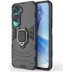 Mobigear Armor Ring HONOR 90 Lite Plástico rígido Capa traseira Antichoque com anel - Preto