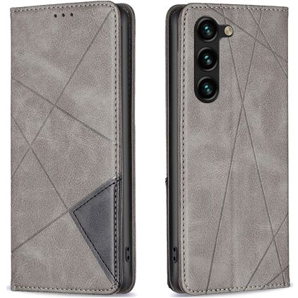 Mobigear Rhombus Slim Samsung Galaxy S24 Plus Capa livro - Cinzento