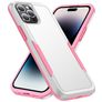 Mobigear Heavy Armor iPhone 14 Pro Fodral Hårdplast Skal Stötsäkert - Vit / Rosa