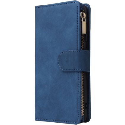 Mobigear Zipper Samsung Galaxy A41 Plånboksfodral med sedelfack - Blå