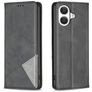 Mobigear Rhombus Slim iPhone 17 Funda tipo libro - Negro