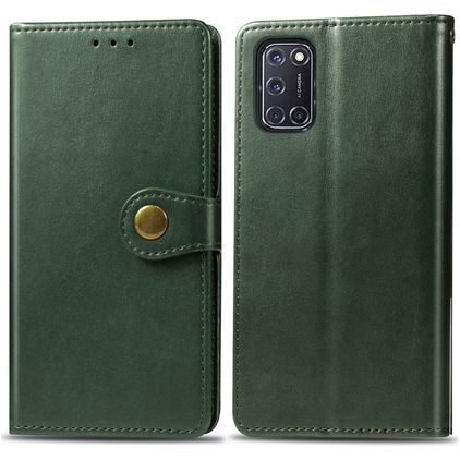 Mobigear Snap Button OPPO A52 Funda tipo libro Cartera - Verde