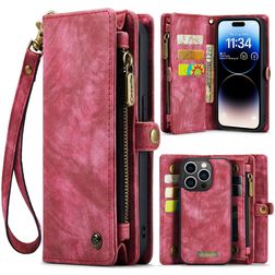 CaseMe 008 iPhone 14 Pro Case Detachable 2-in-1 Wallet Case Wallet - Red