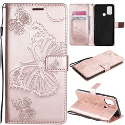 Mobigear Butterfly OPPO A53 Funda tipo libro Cartera - Oro rosa