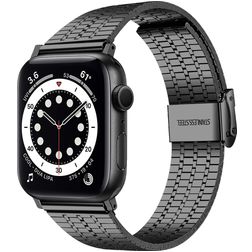 Mobigear Kopenhagen Rostfritt stål Apple Watch Armband Klämspänne - 42/41/40/38 mm - Svart