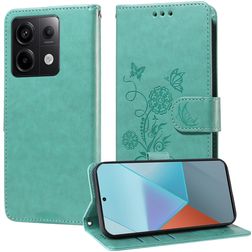 Mobigear Flowers POCO X6 Wallet case - Green