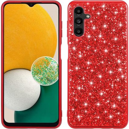 Mobigear Glitter Samsung Galaxy A54 Hårdt Bagsidecover - Rød
