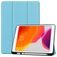Mobigear Tri-Fold Gel iPad 8 (2020) TPU / Leatherette Wallet case + Stylus Holder - Blue