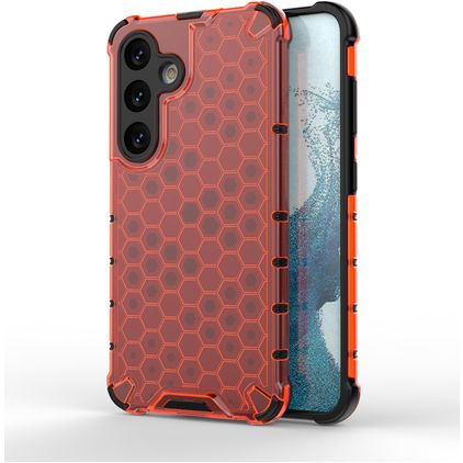 Mobigear Honeycomb Samsung Galaxy S24 Hard Case Back cover Shockproof - Red