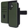 Mobiparts iPhone 17 Fodral Äkta läder 2-i-1-plånboksfodral med löstagbart skal med sedelfack - Grön