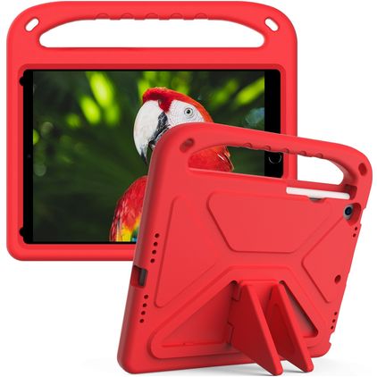Mobigear AeroArmor iPad 9 (2021) Capa para crianças com pega + Suporte para caneta stylus - Vermelho
