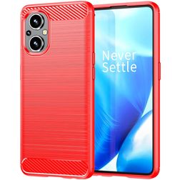 Mobigear Brushed Slim OPPO Reno 7 Lite Fleksibel TPU Bagsidecover - Rød