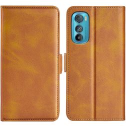 Mobigear Slim Magnet Motorola Edge 30 Wallet case - Cognac