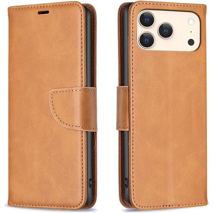 Mobigear Excellent iPhone 17 Pro Knížkové pouzdro Peněženka - Koňaková