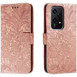 Mobigear Flowers HONOR 200 Lite Funda tipo libro Cartera - Oro rosa