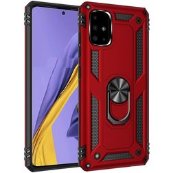 Mobigear Armor Ring Samsung Galaxy A51 Funda Plástico rígido Carcasa Antigolpes con anillo - Rojo