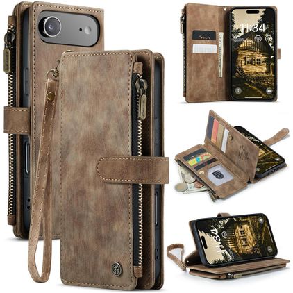 CaseMe C30 iPhone Air Funda tipo libro Cartera - Marrón