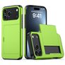 Mobigear Card iPhone 18 Pro Funda Plástico rígido Carcasa Antigolpes con tarjetero - Verde