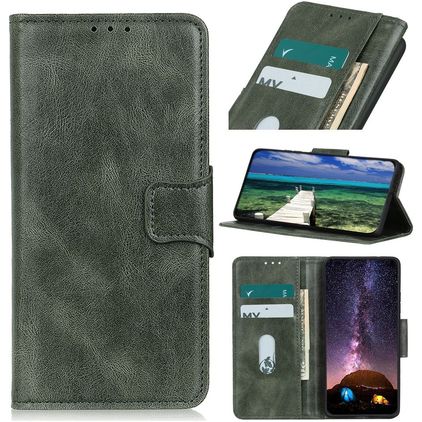 Mobigear Classy Samsung Galaxy S21 FE Funda tipo libro Cartera - Verde